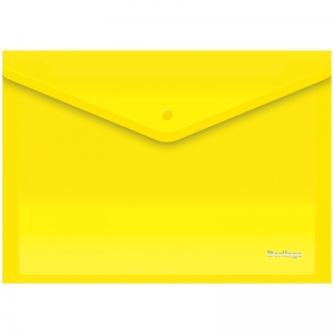 Папка-конверт на кнопке Berlingo, А4, 180мкм, желтая. AKk_04105,134795 ― Кнопкару. Саранск