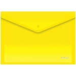 Папка-конверт на кнопке Berlingo, А4, 180мкм, желтая. AKk_04105,134795