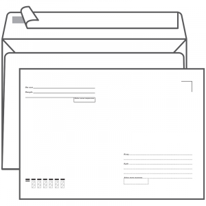 Конверты С4 (229х324 мм), отрывная лента, Куда-Кому, внутренняя запечатка, 90 г/м2, КОМПЛЕКТ 50 шт., BRAUBERG. 112180 ― Кнопкару. Саранск