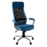 Кресло руководителя Helmi HL-E41 "Stylish", ткань/сетка, синяя/голубая. 318581
