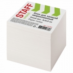 Блок для записей STAFF непроклеенный, куб 9х9х9 см, белый, белизна 90-92%. 126366