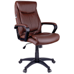 Кресло руководителя Helmi HL-E02 "Income", экокожа коричневая. 274816