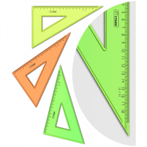 Треугольник 30°, 18см СТАММ, пластиковый, прозрачный, неоновые цвета, ассорти. ТК47, 028399 ― Кнопкару. Саранск