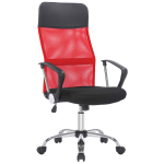 Кресло руководителя Helmi HL-E16 "Content", ткань/сетка/экокожа черная/красная, хром.311360