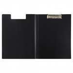 Папка-планшет BRAUBERG стандарт, с верхним прижимом и крышкой А4 пластик, черный, до 50 листов, 0,9мм. Арт. 221646