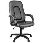 Кресло руководителя Helmi HL-E29 "Brilliance", экокожа черная, мягкий подлокотник. 279846