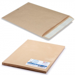 Конверт-пакеты С4 плоские (229х324 мм), до 90 листов, крафт-бумага, отрывная полоса, КОМПЛЕКТ 25 шт. 161150.25, 321712