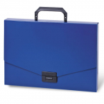 Папка-портфель пластиковая BRAUBERG "Energy", А4 (330х256х32 мм), без отделений, синий. 222082