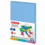 Бумага цветная BRAUBERG, А4, 80 г/м2, 100 л., медиум, синяя, для офисной техники. 112459