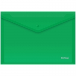 Папка-конверт на кнопке Berlingo, А4, 180мкм, зеленая. AKk_04104, 134796