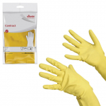 Перчатки резиновые Vileda "Контракт", М, желтые. Арт.602148