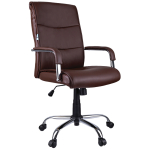 Кресло руководителя Helmi HL-E03 "Accept", экокожа коричневая. 274818