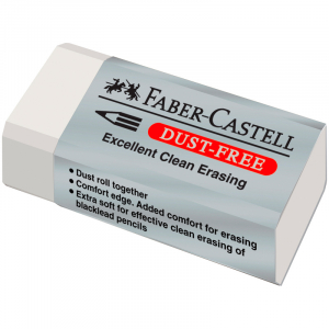 Ластик Faber-Castell "Dust Free", прямоугольный, картонный футляр, 41*18,5*11,5мм. 187130,286065 ― Кнопкару. Саранск