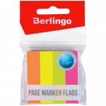 Флажки-закладки Berlingo, 12*50мм, 100л*4 неоновых цвета. LSz_50124, 205670