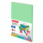 Бумага цветная BRAUBERG, А4, 80 г/м2, 100 л., медиум, зеленая, для офисной техники. 112458