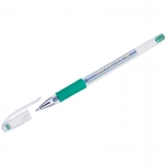 Ручка гелевая Crown "Hi-Jell Grip" зеленая, 0,5мм, грип. Арт. HJR-500R