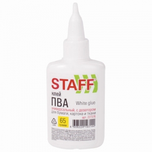 Клей ПВА STAFF EVERYDAY, 65 г, с дозатором. 227376 ― Кнопкару. Саранск