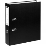 Папка-регистратор OfficeSpace 75мм, бумвинил, с карманом на корешке, черная. 340058