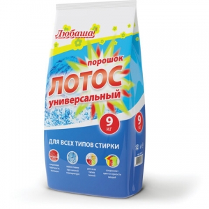 Стиральный порошок автомат 9 кг ЛЮБАША "ЛОТОС", для всех типов тканей. 605571 ― Кнопкару. Саранск