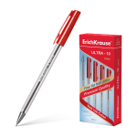 Ручка шариковая ErichKrause ULTRA-10, цвет чернил красный. 39433