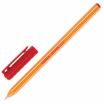 Ручка шариковая масляная PENSAN "Officepen 1010", КРАСНАЯ, корпус оранжевый, узел 1 мм, линия письма 0,8 мм, 1010/60, 143388