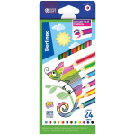 Карандаши с двухцветным грифелем Berlingo "SuperSoft. 2in1", 12шт., 24цв., картон., европодвес. SS03924, 299036