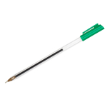Ручка шариковая СТАММ "РШ 800" зеленая, 0,7мм, прозрачный корпус. РШ802, 328308