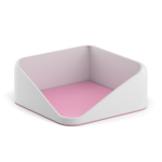Подставка для бумажного блока пластиковая ErichKrause Forte, Pastel, белая с розовой вставкой. 55972