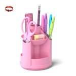 Набор настольный вращающийся пластиковый ErichKrause Mini Desk, Pastel, розовый. 53231