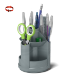 Набор настольный вращающийся пластиковый ErichKrause Mini Desk, Ice Metallic, серебряный. 55625