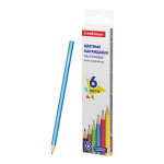 Пластиковые цветные  карандаши шестигранные ErichKrause Basic 6 цветов. 53360