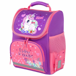 Ранец ПИФАГОР BASIC, 1 отделение, 3 кармана, эргономичная спинка, "Happy unicorn", 35х28х18 см. 271372