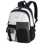 Рюкзак BRAUBERG BLOCKS универсальный, 2 отделения, карман-антивор, черный/серый/белый, 44х32х17 см. 271664