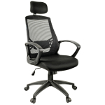 Кресло руководителя Helmi HL-E30 "Ergo" LT, регулируемые подголовник и поясничный упор, ткань черная. 284604