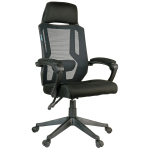 Кресло руководителя Helmi HL-E32 "Ergo" LUX, рег. подлок., подголов. и пояс. упор, ткань черная. 284606