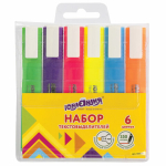 Набор текстовыделителей ЮНЛАНДИЯ 6 шт., АССОРТИ, "COLORSTAR", линия 1-4 мм. 151709