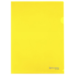 Папка-уголок жесткая А4, желтая, 0,15 мм, BRAUBERG EXTRA. 271705