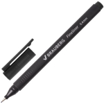 Ручка капиллярная (линер) BRAUBERG "Carbon", ЧЕРНАЯ, металлический наконечник, трехгранная, линия письма 0,4 мм. 141523