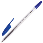 Ручка шариковая BRAUBERG "X-333", СИНЯЯ, корпус прозрачный, узел 0,7 мм, линия письма 0,35 мм. 142405