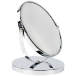 Зеркало настольное BRABIX, круглое, диаметр 17 см, двустороннее, с увеличением, металлическая рамк. 607422