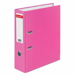 Папка-регистратор BRAUBERG с покрытием из ПВХ, 80 мм, с уголком, розовая (удвоенный срок службы). 227195