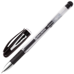 Ручка гелевая с грипом BRAUBERG "Geller", ЧЕРНАЯ, игольчатый узел 0,5 мм, линия письма 0,35 мм. 141180