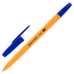 Ручка шариковая BRAUBERG "ORANGE Line", СИНЯЯ, корпус оранжевый, узел 1 мм, линия письма 0,5 мм. 143331