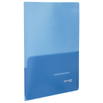 Папка-уголок с 2 карманами BRAUBERG, синяя, 0,18 мм. 224883