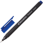 Ручка капиллярная (линер) BRAUBERG "Carbon", СИНЯЯ, металлический наконечник, трехгранная, линия письма 0,4 мм. 141522