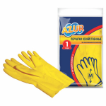 Перчатки резиновые, без х/б напыления, рифленые пальцы, размер M, жёлтые, 30 г, БЮДЖЕТ, AZUR. 92120, 608399