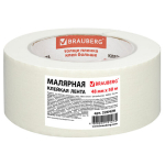 Клейкая лента малярная креппированная 48 мм х 50 м (реальная длина!), профессиональная, BRAUBERG. 226426