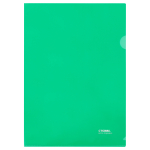 Папка-уголок СТАММ А4, 180мкм, пластик, прозрачная, зеленая. ММ-30945, 356786