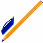 Ручка шариковая масляная BRAUBERG "Extra Glide Orange", СИНЯЯ, трехгранная, узел 0,7 мм, линия письма 0,35 мм. 142925