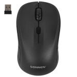 Мышь беспроводная SONNEN V-111, USB, 800/1200/1600 dpi, 4 кнопки, оптическая, черная. 513518